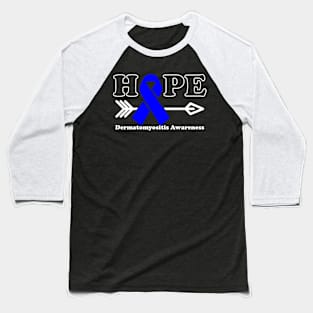 Hope - Dermatomyositis Awareness Blue Ribbon Baseball T-Shirt